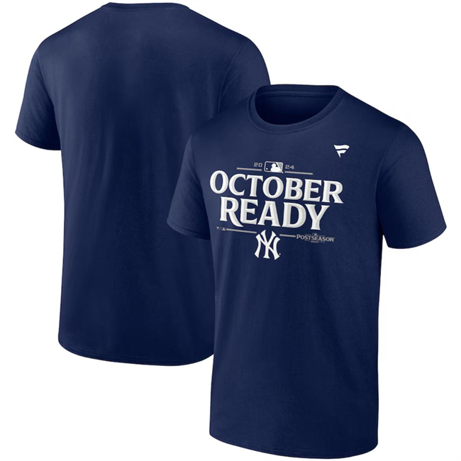 Men's Navy New York Yankees 2024 MLB Postseason Locker Room T-Shirt